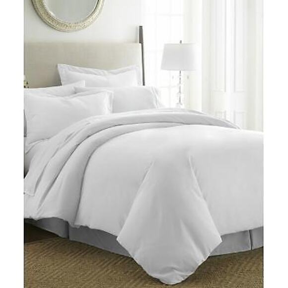 iEnjoy Home Essential Colors Ultra Soft Microfiber Queen White Duvet Cover Set - Picture 1 of 5